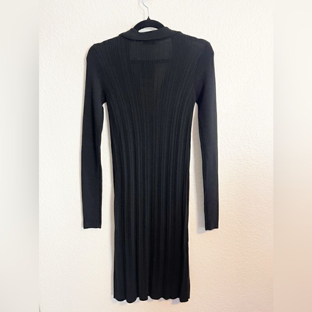 ATM ANTHONY THOMAS MELLILO Polo button Front Black sweater dress NWT. XS - Picture 5 of 9